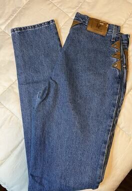 Diamond Cut Gusset Jeans NWT Women 15/16/36 Slim USA Bareback Pocketless DC7FSSK